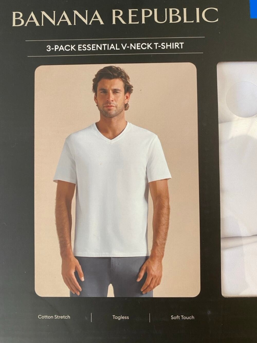 Banana Republic Mens 3 Pack Essential V Neck T Shirts White L New In Box Tagless